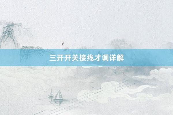 三开开关接线才调详解